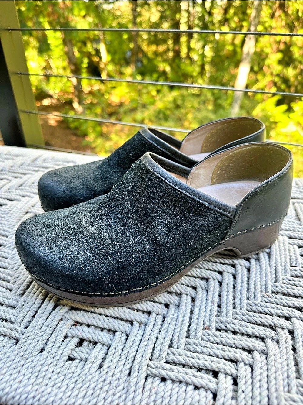 Dansko Brenna burnished suede clogs Black EU 39